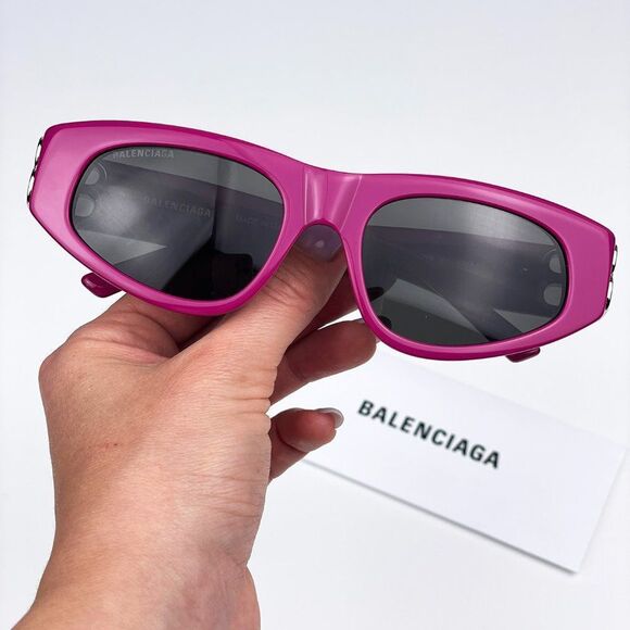 Balenciaga BB0095S 017 Sunglasses Fuchsia Pink Silver Grey Cat Eye Unisex main image 13